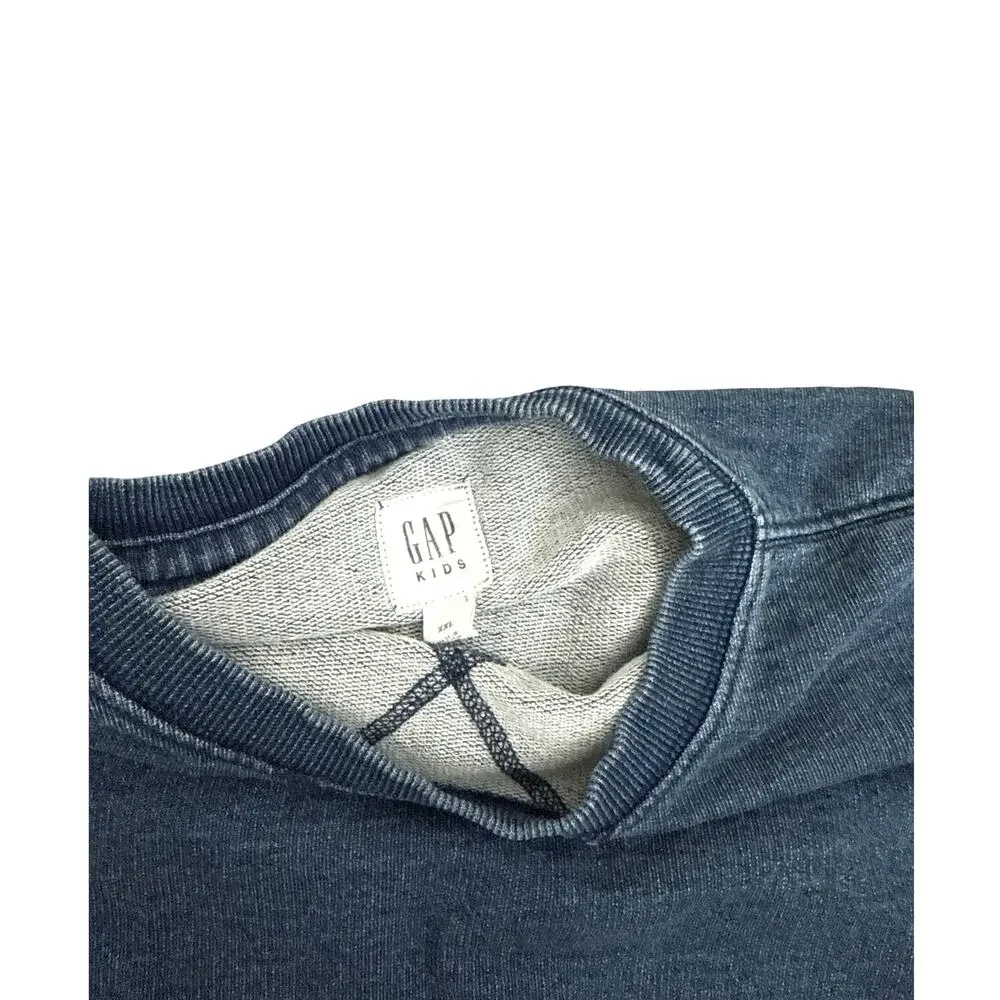 GAP Kids Cotton Faux Denim Crewneck Sweatshirt Size Youth XXL (14/16)